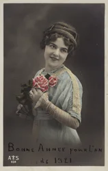 Ragazza che tiene rose